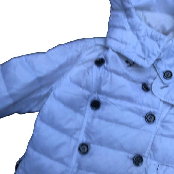 RARE Burberry Goose Down Jacket White Burberry Brit Puffer Coat Medium - Picture 15 of 16